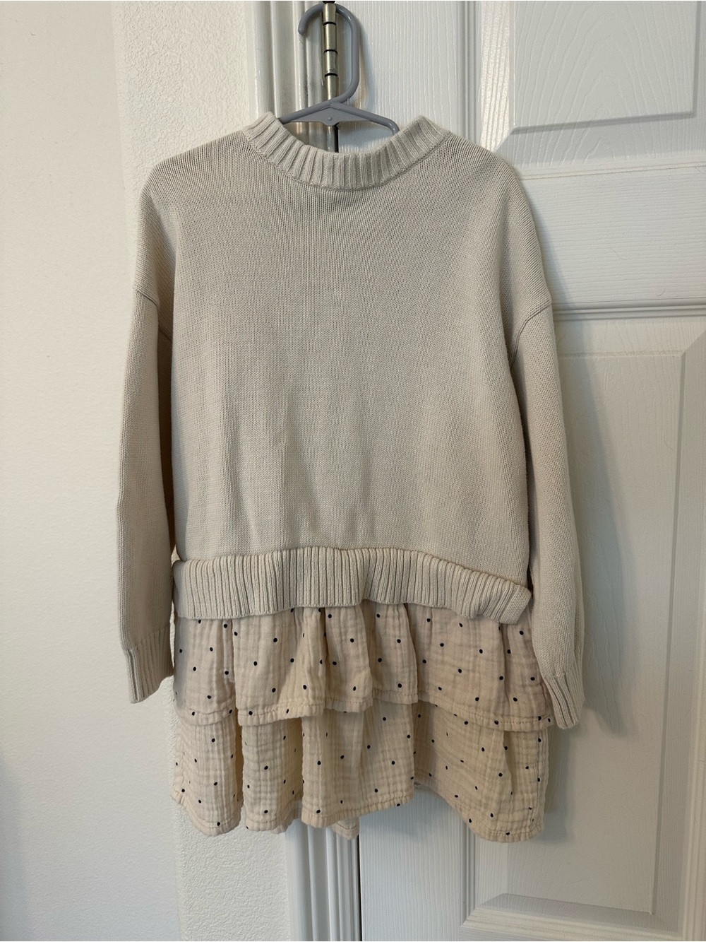 GAP Cream Ribbed Knit Crewneck Sweater